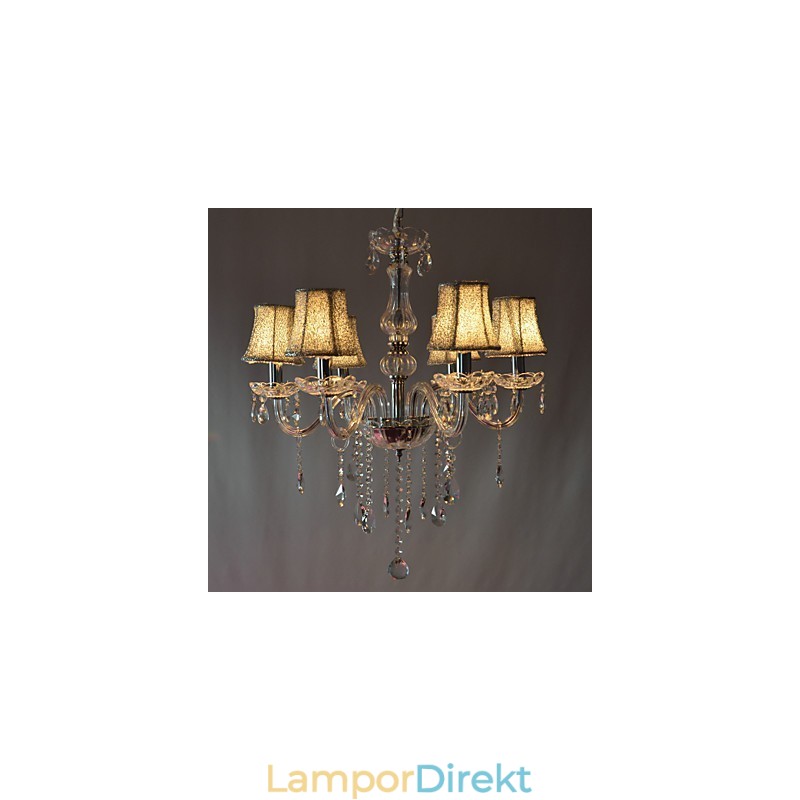 Modern Lyx 6 Ljus Ljuskrona I Kristall Dekoration