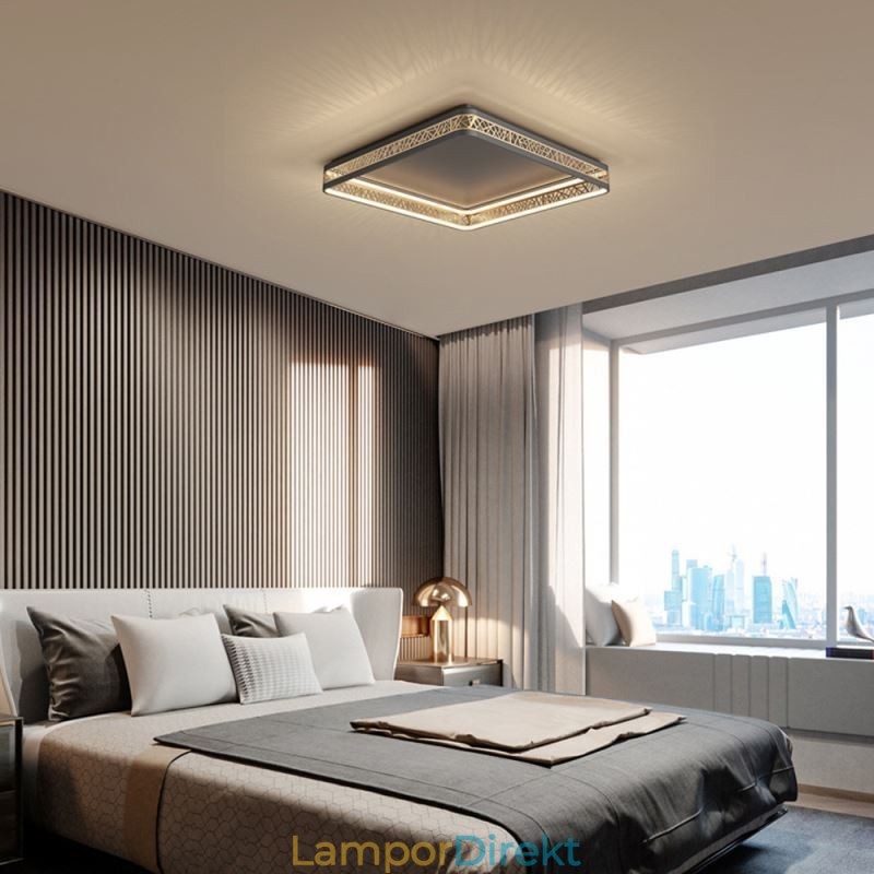 Taklampa Fågelbo Fyrkantig Lampa Modern Armatur