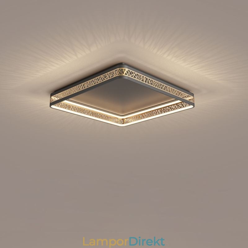 Taklampa Fågelbo Fyrkantig Lampa Modern Armatur