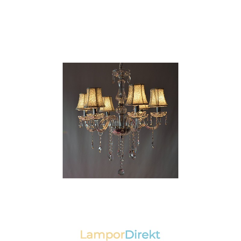 Modern Lyx 6 Ljus Ljuskrona I Kristall Dekoration