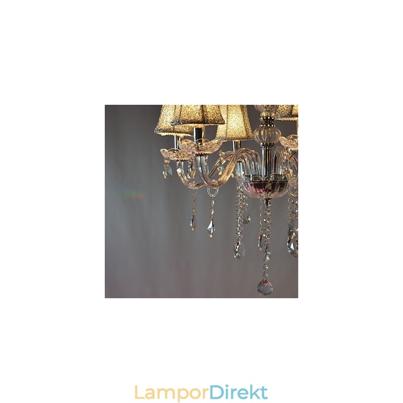 Modern Lyx 6 Ljus Ljuskrona I Kristall Dekoration