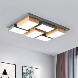 Modern Taklampa I Akryl Geometrisk Taklampa I Trä