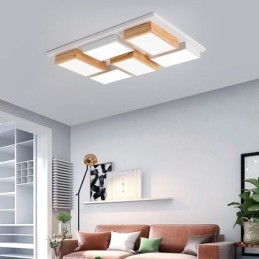 Modern Taklampa I Akryl Geometrisk Taklampa I Trä