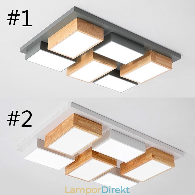 Modern Taklampa I Akryl Geometrisk Taklampa I Trä