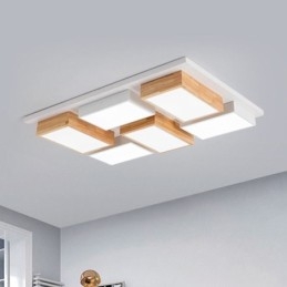 Modern Taklampa I Akryl Geometrisk Taklampa I Trä