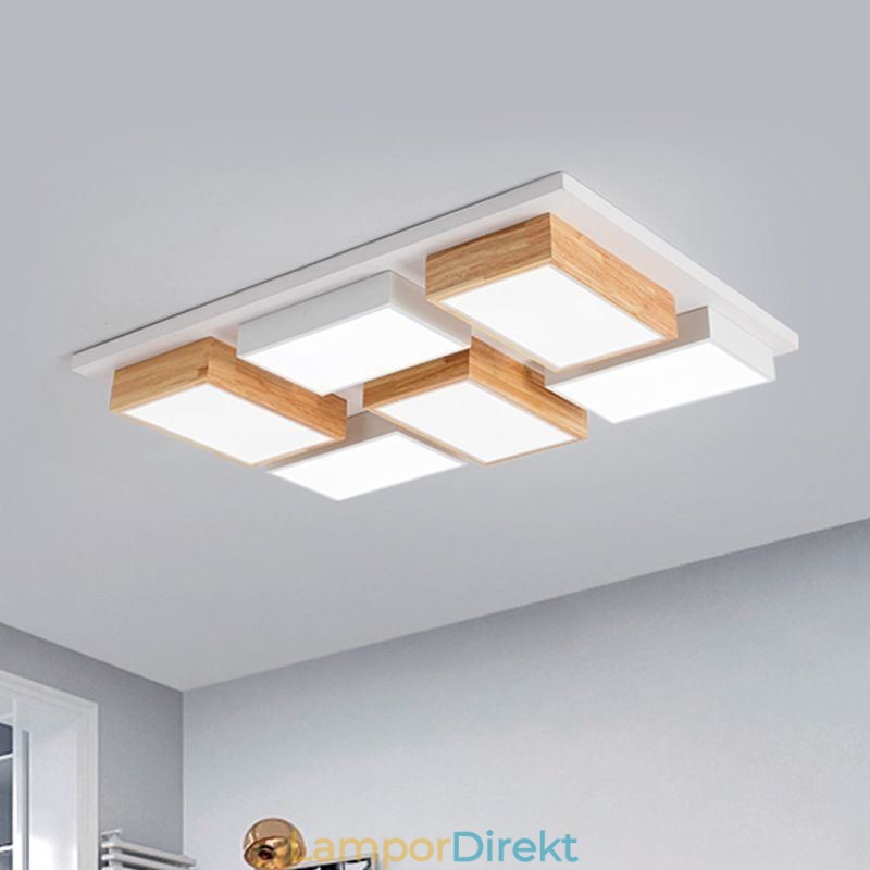 Modern Taklampa I Akryl Geometrisk Taklampa I Trä