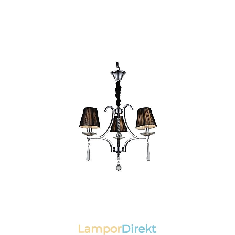 Modern Och Modern Kristallkrona I Krommetall