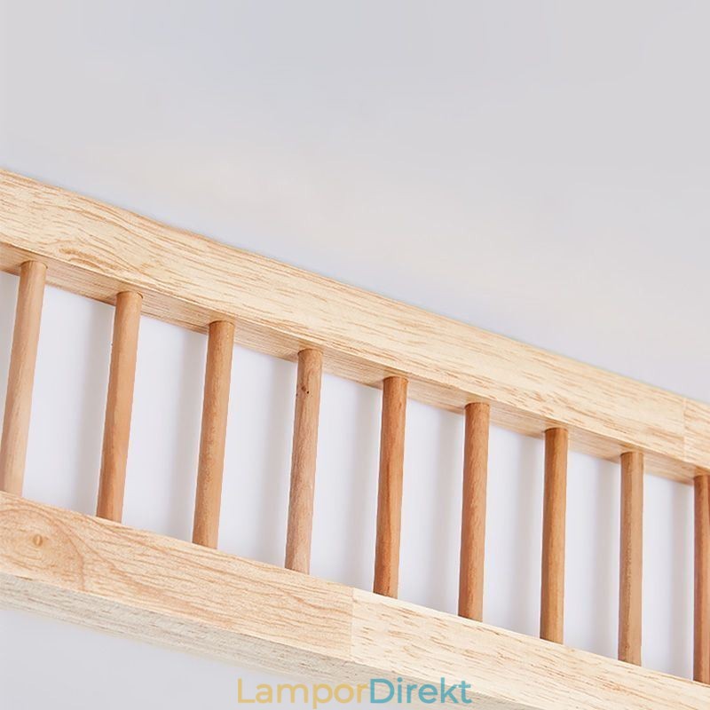 Taklampa I Japansk Akryl Rektangulär Taklampa Av Gummi I Trä