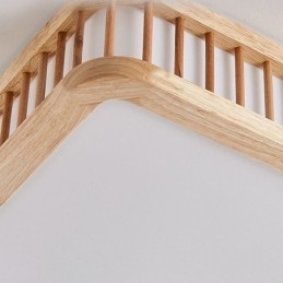 Taklampa I Japansk Akryl Rektangulär Taklampa Av Gummi I Trä