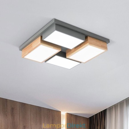 Modern Taklampa Geometrisk Taklampa I Trä Modern Taklampa Geometrisk Taklampa I Trä