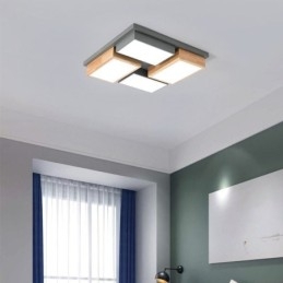 Modern Taklampa Geometrisk Taklampa I Trä