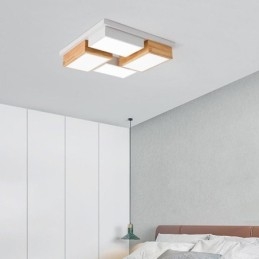 Modern Taklampa Geometrisk Taklampa I Trä