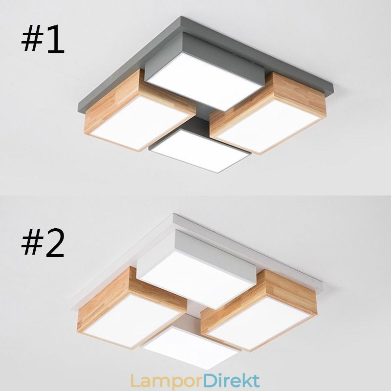 Modern Taklampa Geometrisk Taklampa I Trä