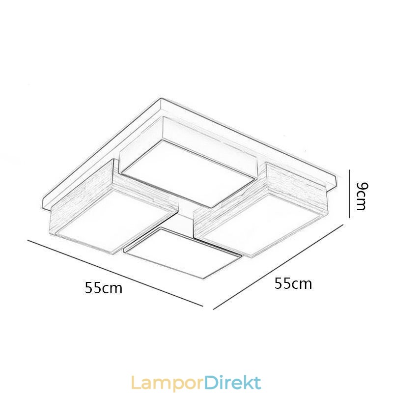 Modern Taklampa Geometrisk Taklampa I Trä