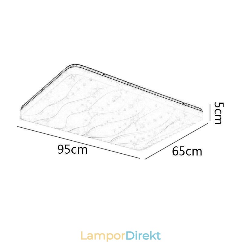 Japansk Taklampa I Akryl Rektangulär Korrugerad Taklampa