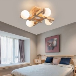 Japansk Trätaklampa Magic Bean Molecular Ceiling Lamp