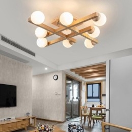 Japansk Trätaklampa Magic Bean Molecular Ceiling Lamp