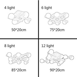 Japansk Trätaklampa Magic Bean Molecular Ceiling Lamp