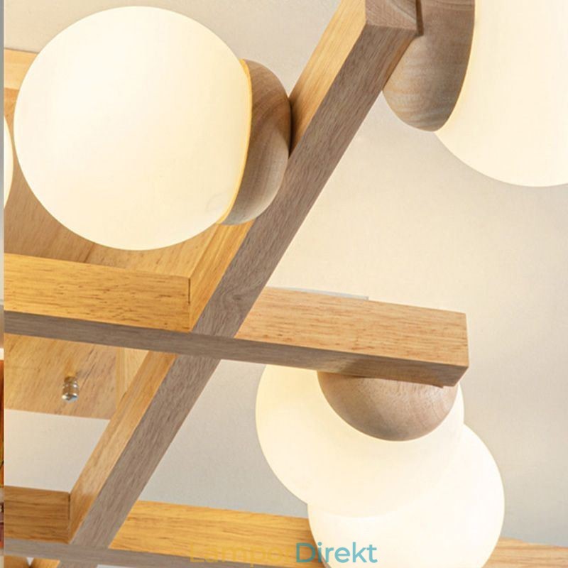 Japansk Trätaklampa Magic Bean Molecular Ceiling Lamp