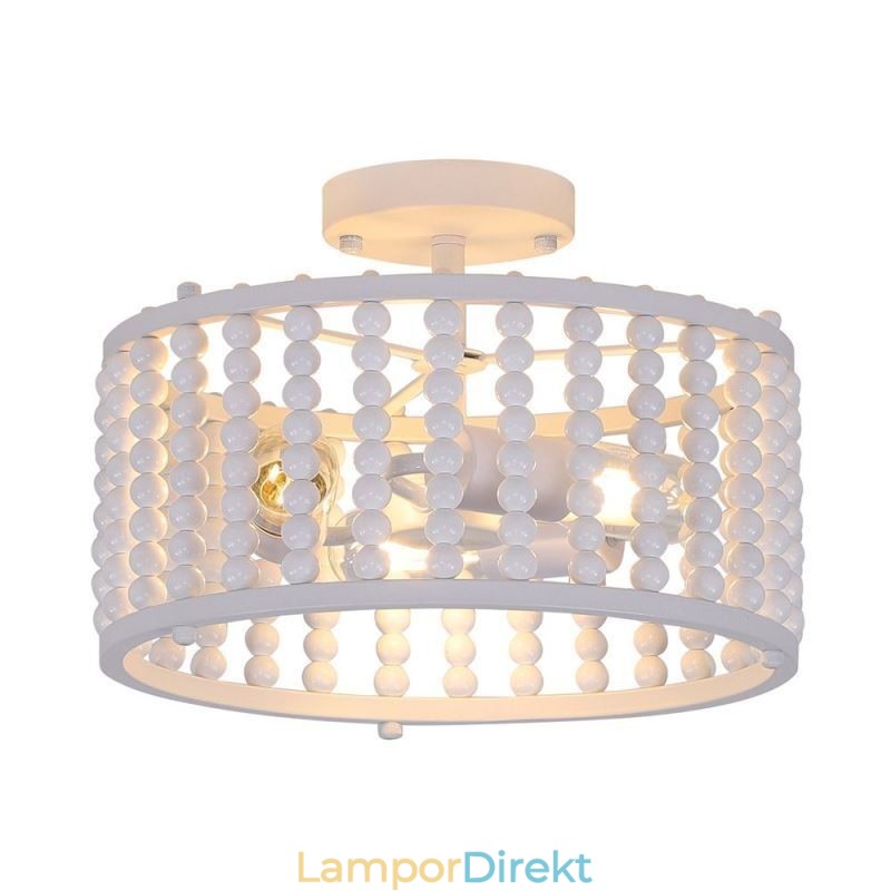 3 Ljus Takbelysning Wood Bead Tak Lampway Foajé