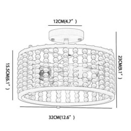 3 Ljus Takbelysning Wood Bead Tak Lampway Foajé
