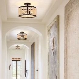 3 Ljus Takbelysning Wood Bead Tak Lampway Foajé