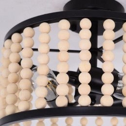 3 Ljus Takbelysning Wood Bead Tak Lampway Foajé