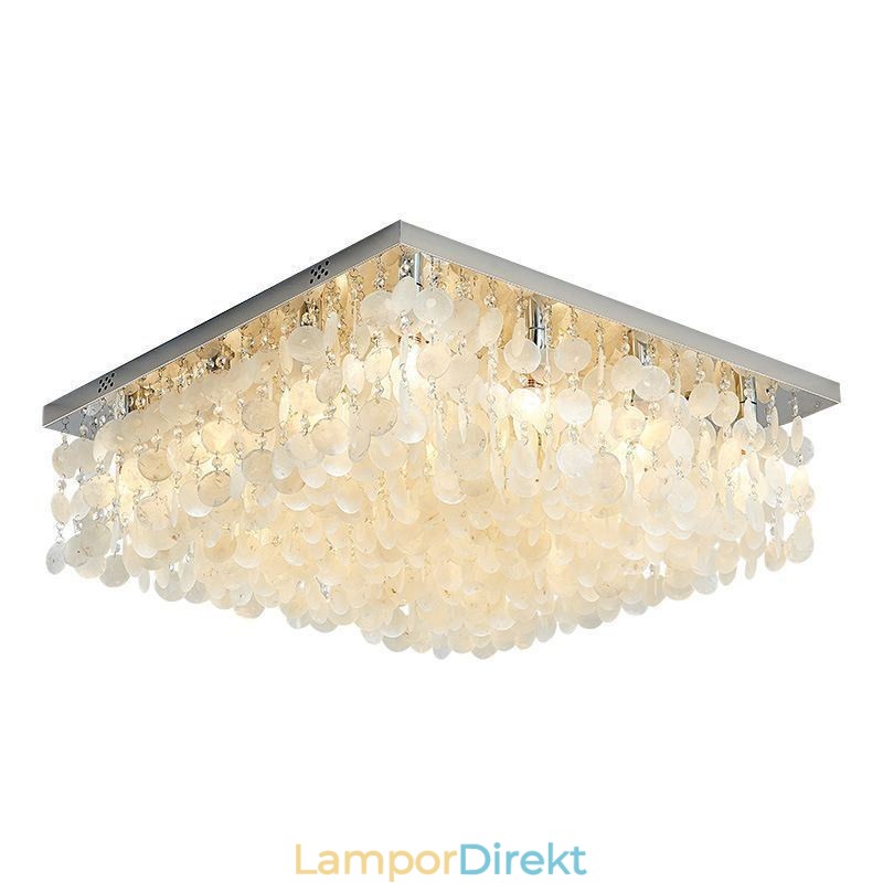 Modern Vit Skal Taklampa Flush Mount Ljuskrona
