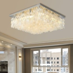 Modern Vit Skal Taklampa Flush Mount Ljuskrona