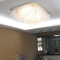 Modern Vit Skal Taklampa Flush Mount Ljuskrona
