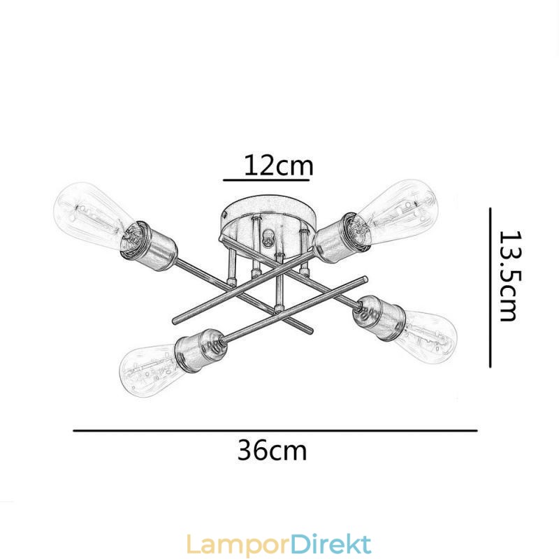 Infälld Taklampa 4 Ljussockel