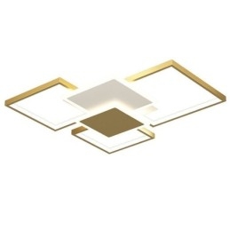 Modern Golden Flush Mount Geometrisk Ljusarmatur Taklampa 2 Layer