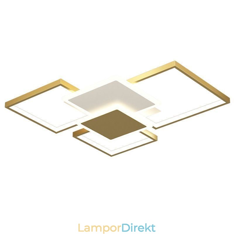 Modern Golden Flush Mount Geometrisk Ljusarmatur Taklampa 2 Layer