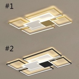 Modern Golden Flush Mount Geometrisk Ljusarmatur Taklampa 2 Layer