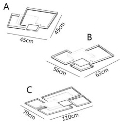 Modern Golden Flush Mount Geometrisk Ljusarmatur Taklampa 2 Layer