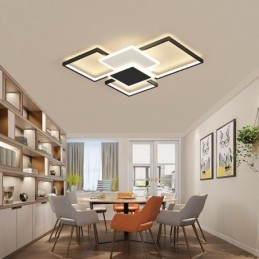 Modern Golden Flush Mount Geometrisk Ljusarmatur Taklampa 2 Layer