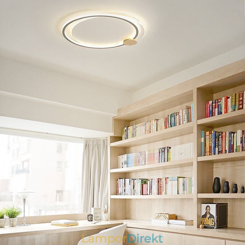 Modern Infälld Taklampa Med 2 Ringar I Akryl
