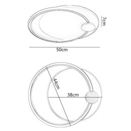 Modern Infälld Taklampa Med 2 Ringar I Akryl