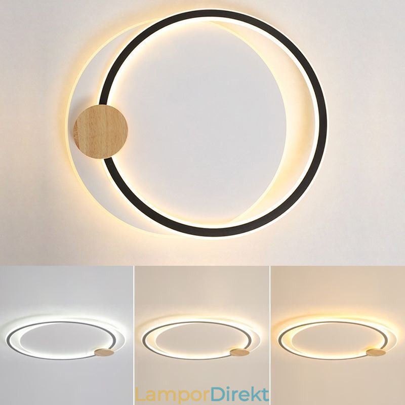 Modern Infälld Taklampa Med 2 Ringar I Akryl