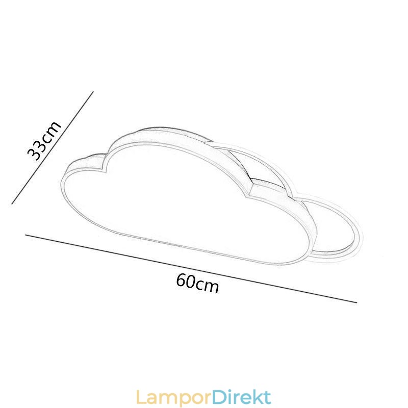 Modern Lights Cloud Shape Flush Mount Taklampa