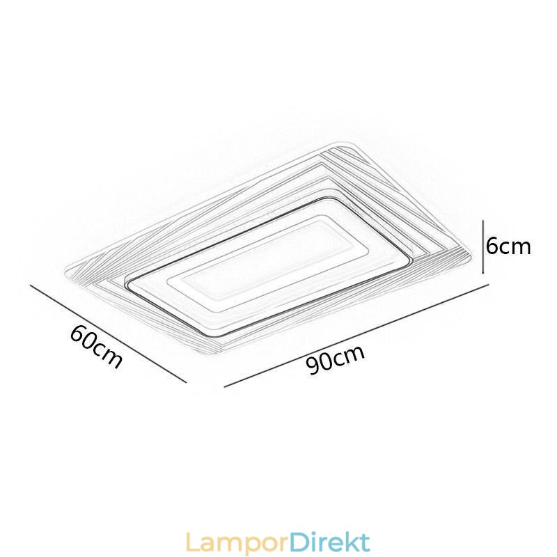 Rektangulär Infälld Taklampa Minimalistisk Akryl Ultratunn Taklampa