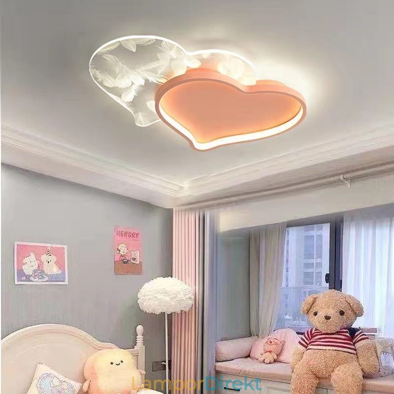 Modern Lights Heart Shape Flush Mount Taklampa Girls