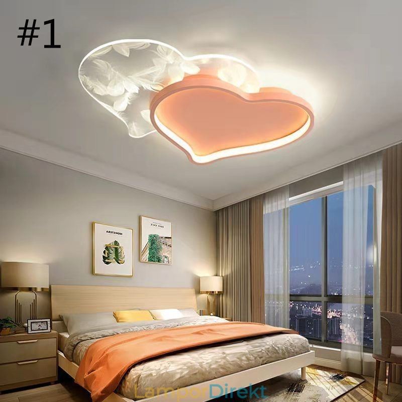 Modern Lights Heart Shape Flush Mount Taklampa Girls