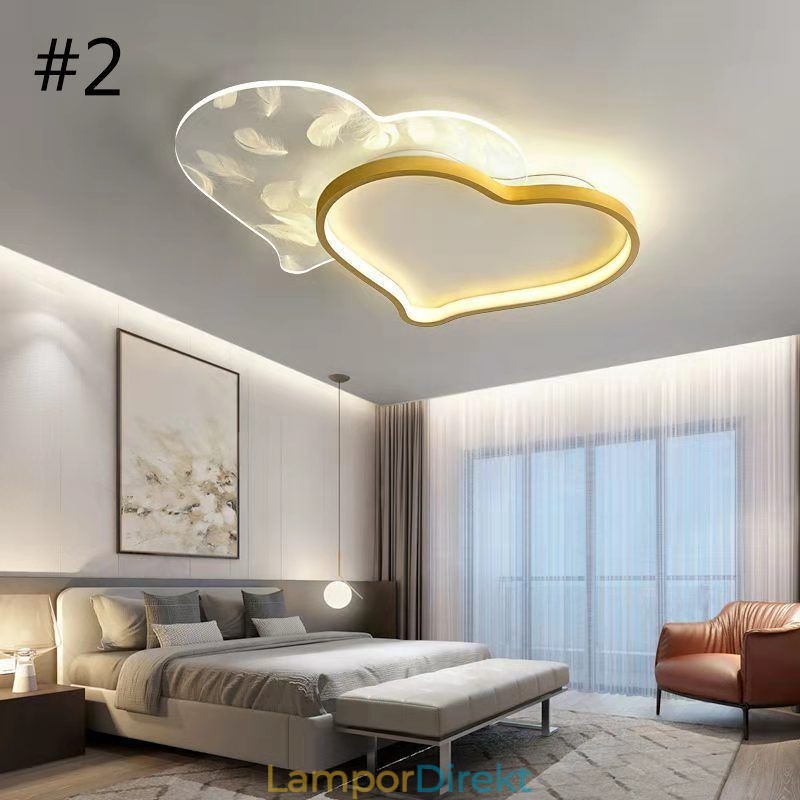 Modern Lights Heart Shape Flush Mount Taklampa Girls
