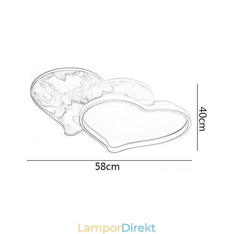 Modern Lights Heart Shape Flush Mount Taklampa Girls