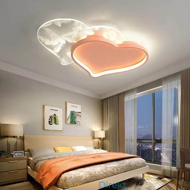 Modern Lights Heart Shape Flush Mount Taklampa Girls
