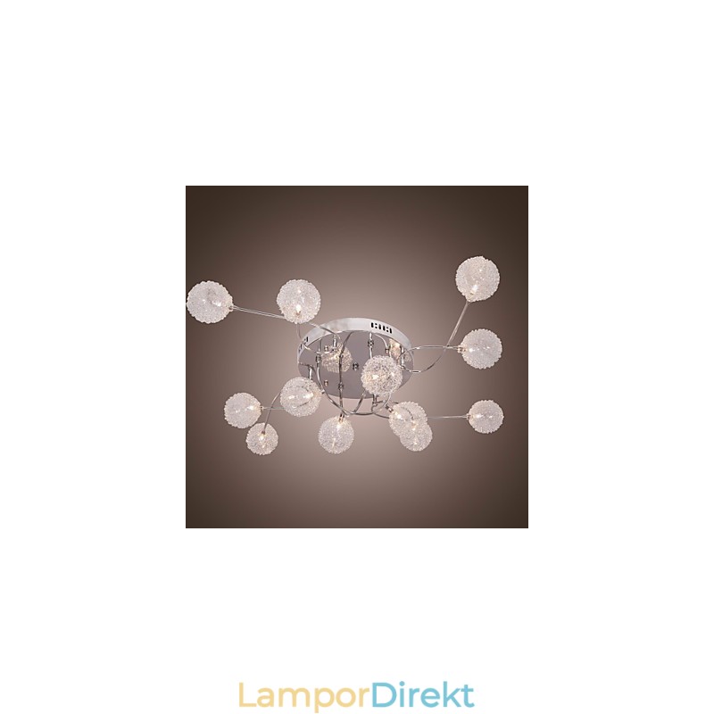 G4 12 Ljus Iron Flush Mount Light Med Aluminiumskärmar