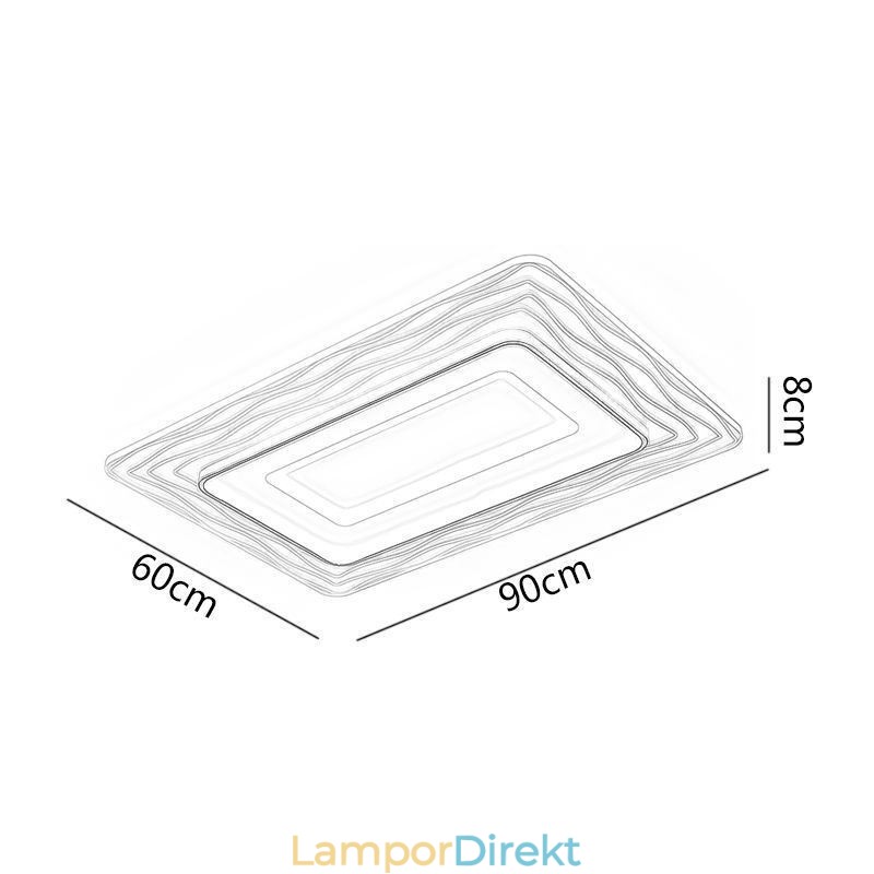 Rektangulär Infälld Minimalistisk Akryl Ultratunn Taklampa