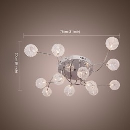 G4 12 Ljus Iron Flush Mount Light Med Aluminiumskärmar
