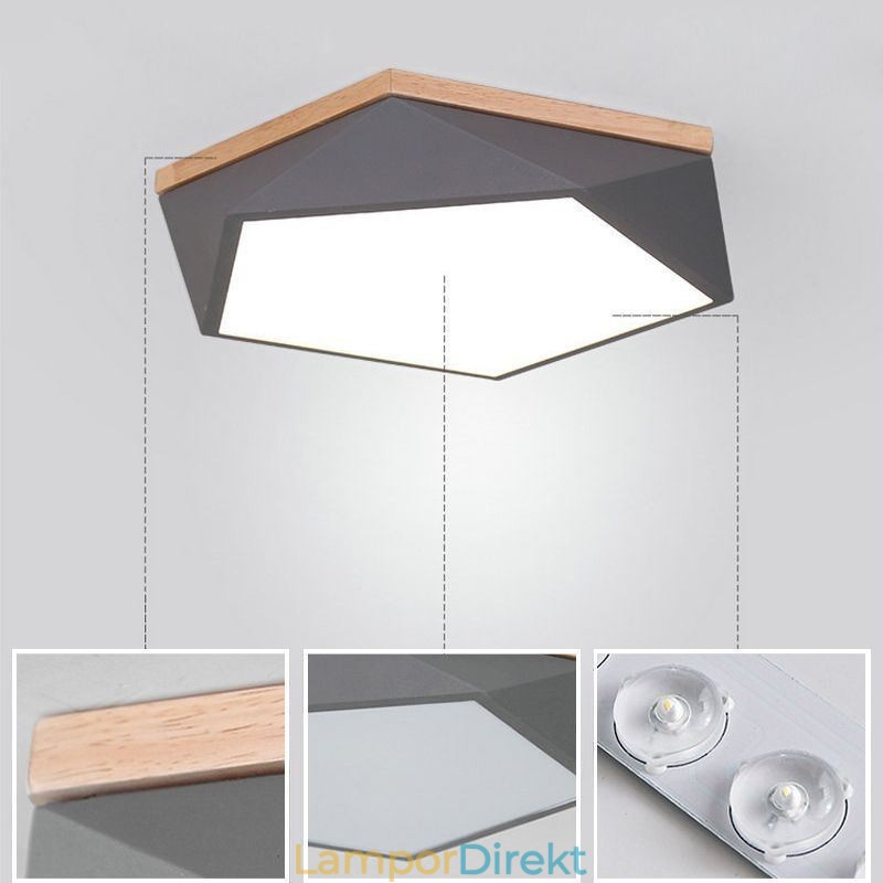 Modern Taklampa Diamantformad Design Dimbar Infälld Taklampa